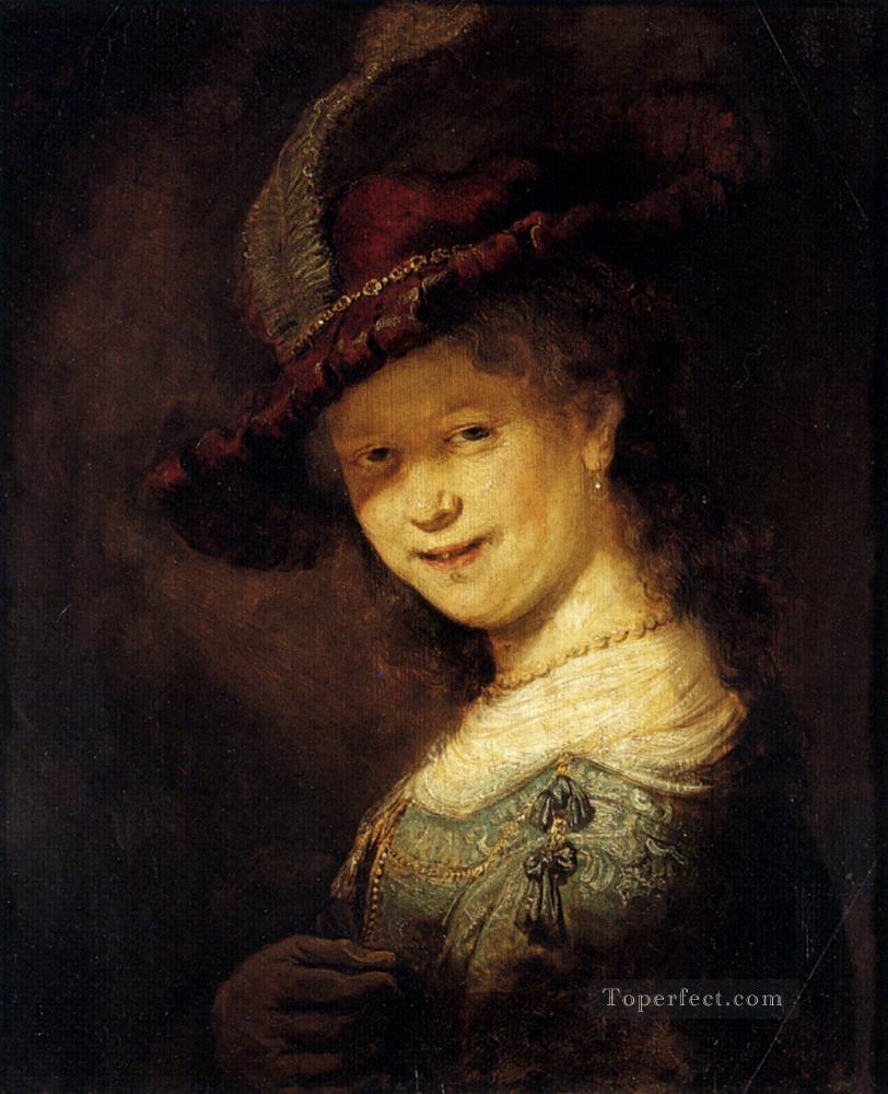 Saskia Riendo retrato Rembrandt Pintura al óleo